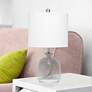 Lalia Home White and Smokey Gray Glass Jar Accent Table Lamp