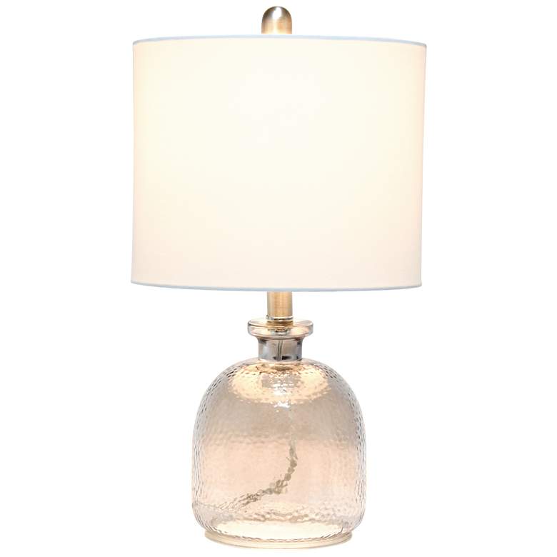Image 3 Lalia Home White and Smokey Gray Glass Jar Accent Table Lamp more views