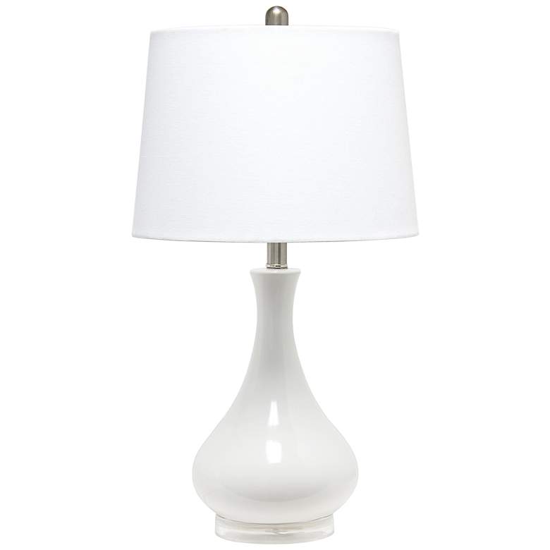 Lalia Home White Ceramic Droplet Table Lamp