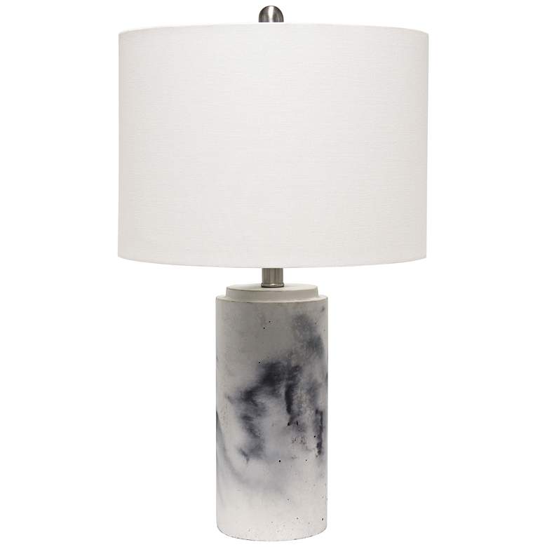 Image 2 Lalia Home White Marble Finish Concrete Table Lamp