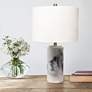Lalia Home White Marble Finish Concrete Table Lamp
