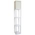 Lalia Home White Wood 3-Shelf Etagere Column Floor Lamp