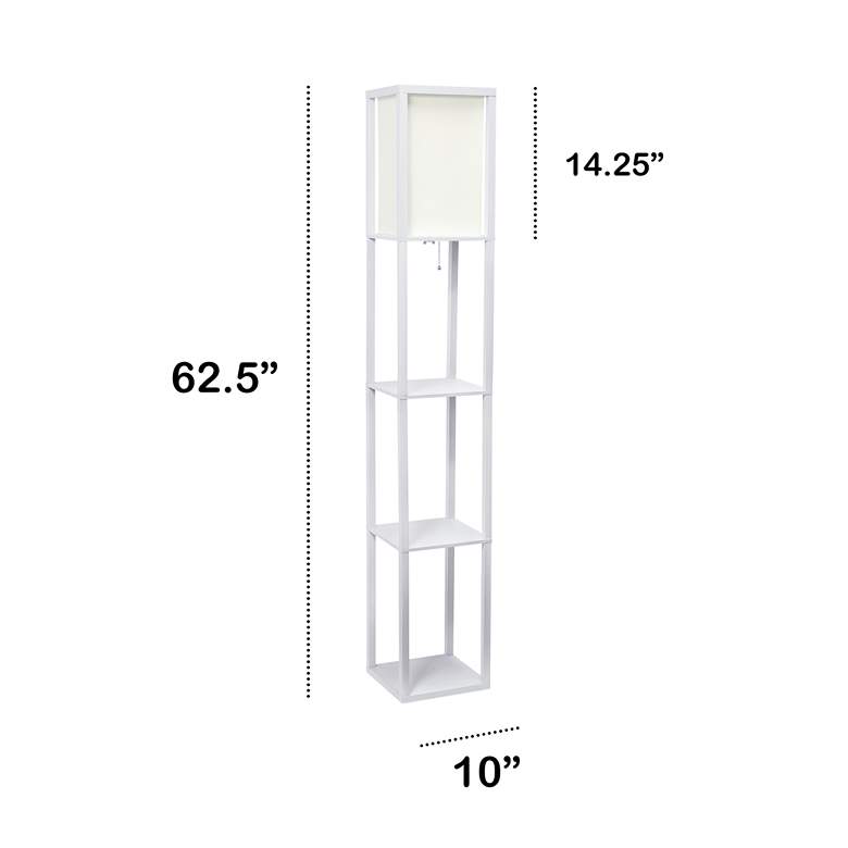 Image 7 Lalia Home White Wood 3-Shelf Etagere Column Floor Lamp more views