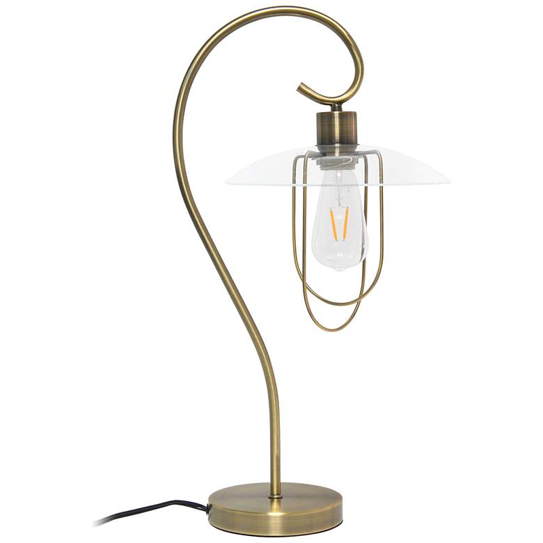 Image 2 Lalia Modern Antique Brass Metal Scroll Table Lamp