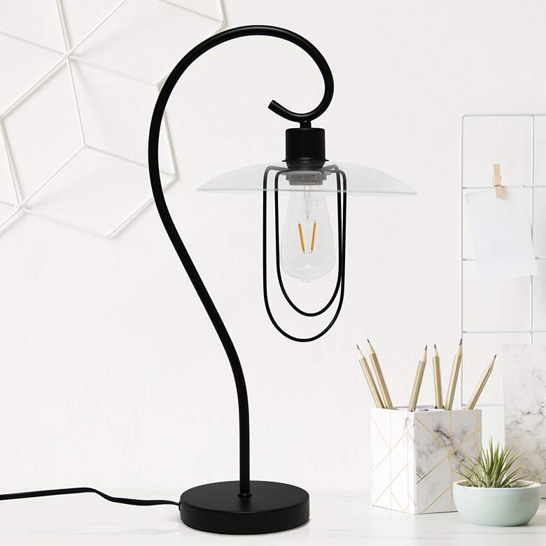 Image 1 Lalia Modern Black Metal Scroll Table Lamp