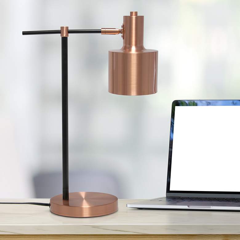 Image 1 Lalia Modern Rose Gold Metal Table Lamp