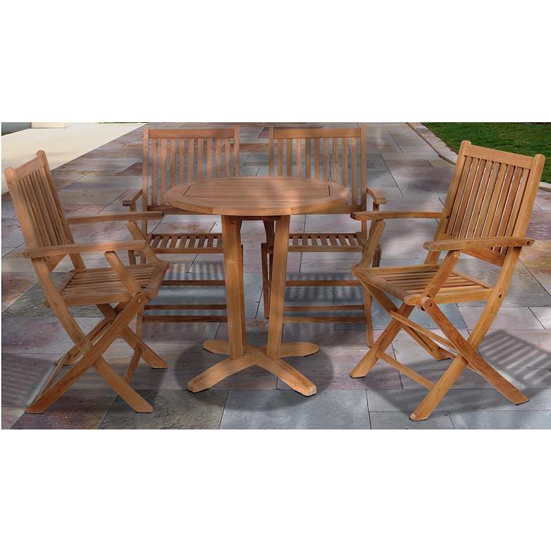 Image 1 Lalinda Collection 5-Piece Teak Outdoor Dining Set