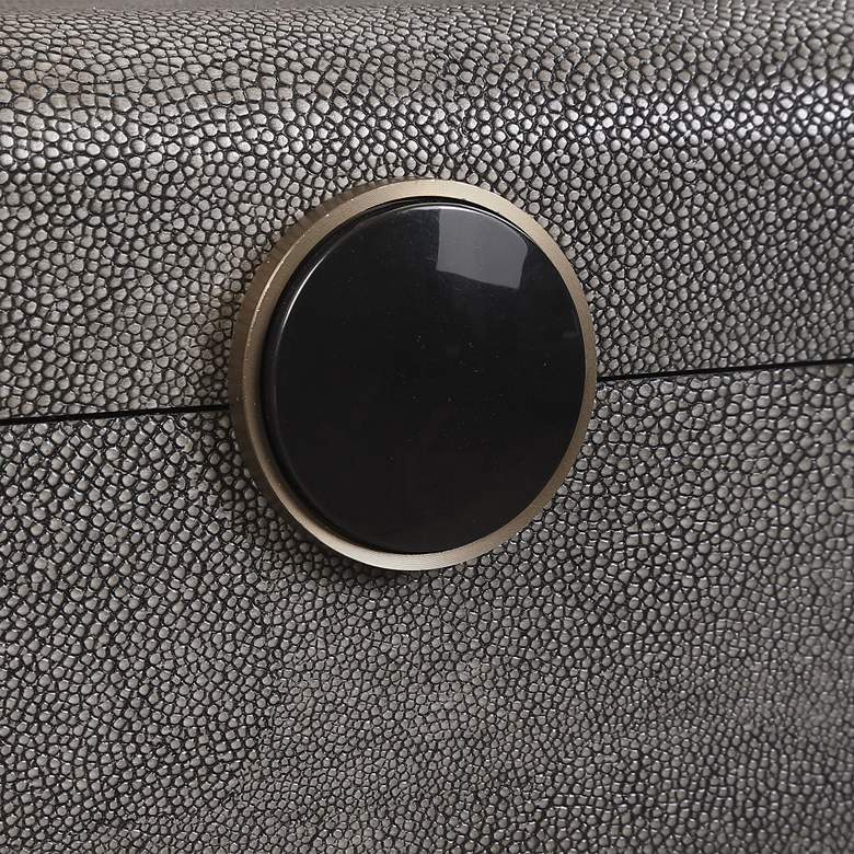 Image 3 Lalique 13 inch Wide Faux Smoke Gray Shagreen Decorative Box more views