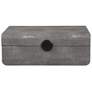 Lalique 13" Wide Faux Smoke Gray Shagreen Decorative Box