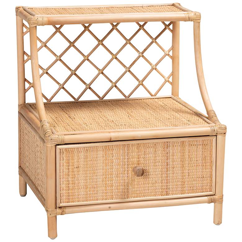 Image 2 Lalo 21 1/2" Wide Natural Brown Rattan 1-Drawer Nightstand
