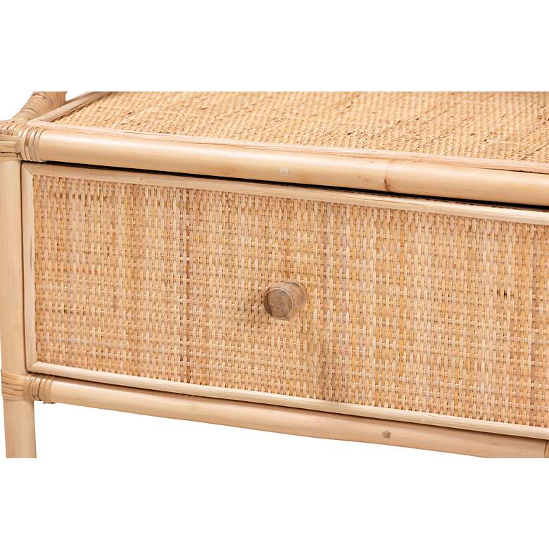 Image 3 Lalo 21 1/2" Wide Natural Brown Rattan 1-Drawer Nightstand more views