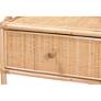 3_Lalo 21 1/2" Wide Natural Brown Rattan 1-Drawer Nightstand more views
