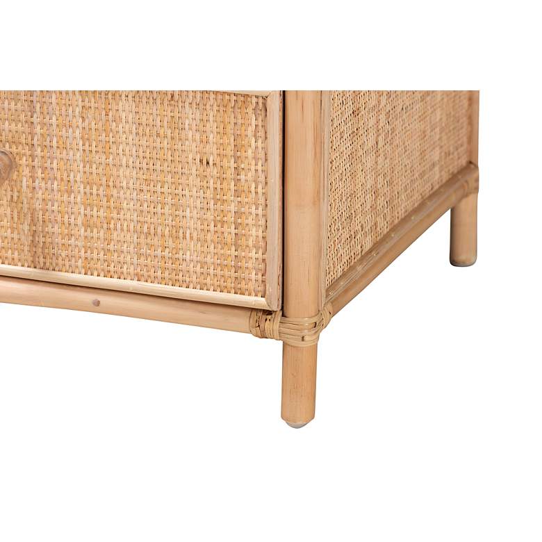 Image 4 Lalo 21 1/2" Wide Natural Brown Rattan 1-Drawer Nightstand more views
