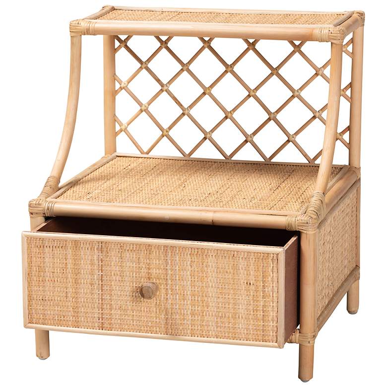 Image 6 Lalo 21 1/2" Wide Natural Brown Rattan 1-Drawer Nightstand more views