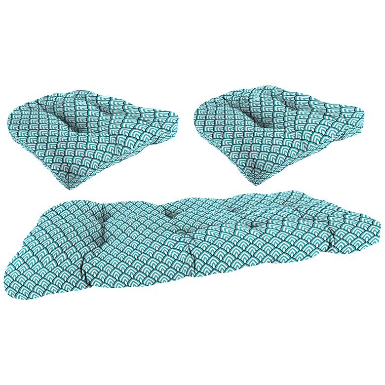 Image 1 Lalo Oxford 3-Piece Outdoor Wicker Seat Cushion Set