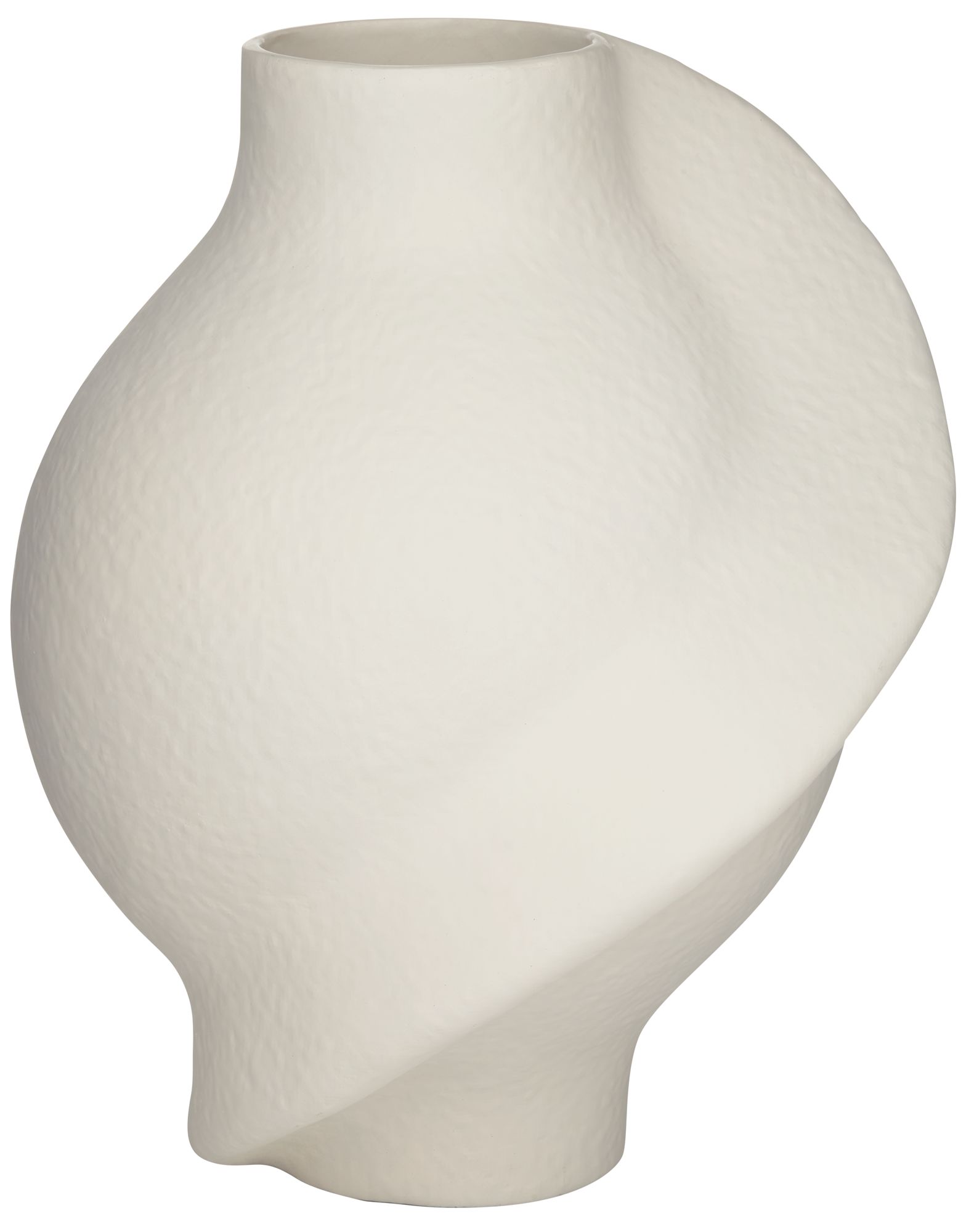 Image Lalonde 16 1/4" High Matte Creamy Twist Decorative Vase