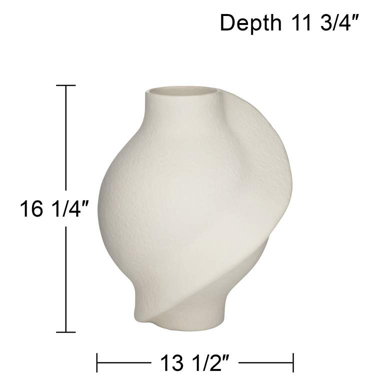 Image 7 Lalonde 16 1/4 inch High Matte Creamy Twist Decorative Vase more views
