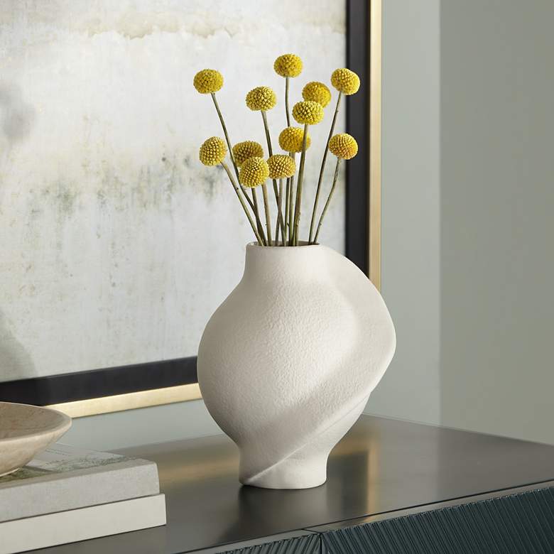 Image 2 Lalonde 8 3/4" High Matte Creamy Twist Decorative Vase