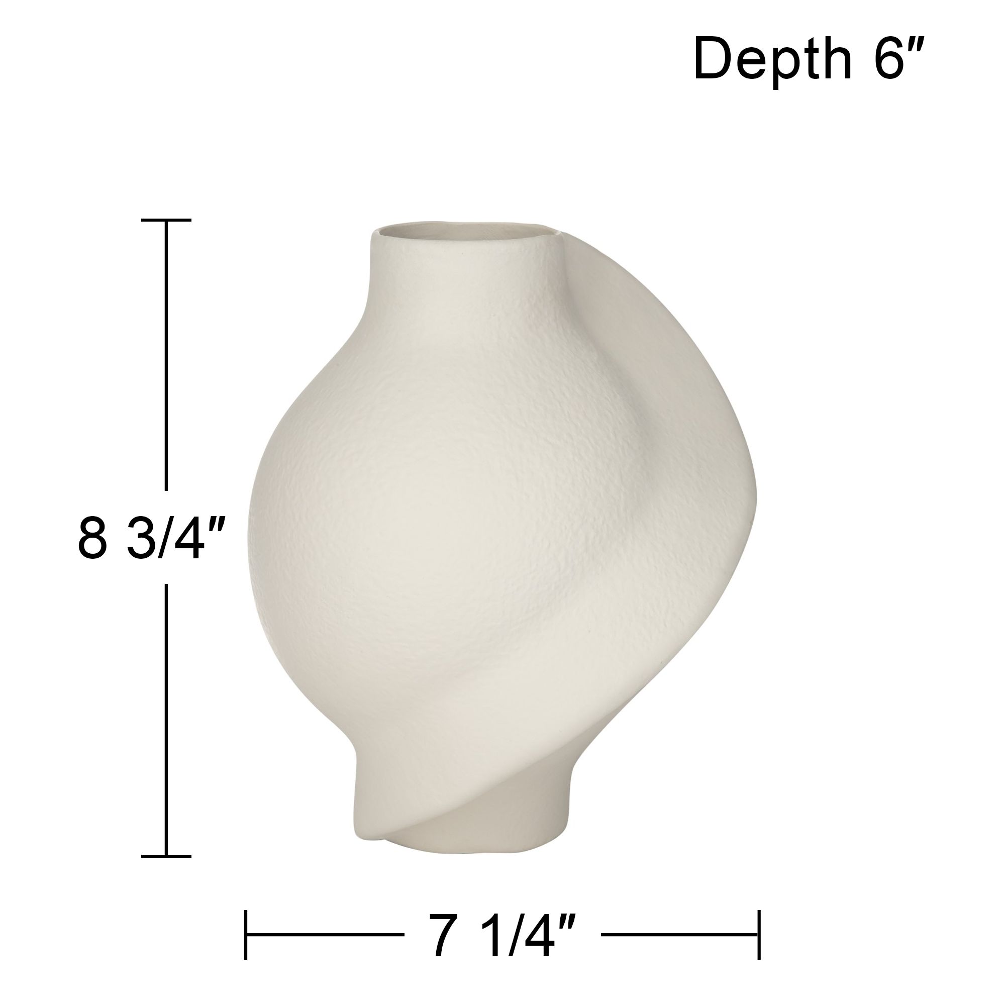 Lalonde 8 3/4" High Matte Creamy Twist Decorative Vase in scene