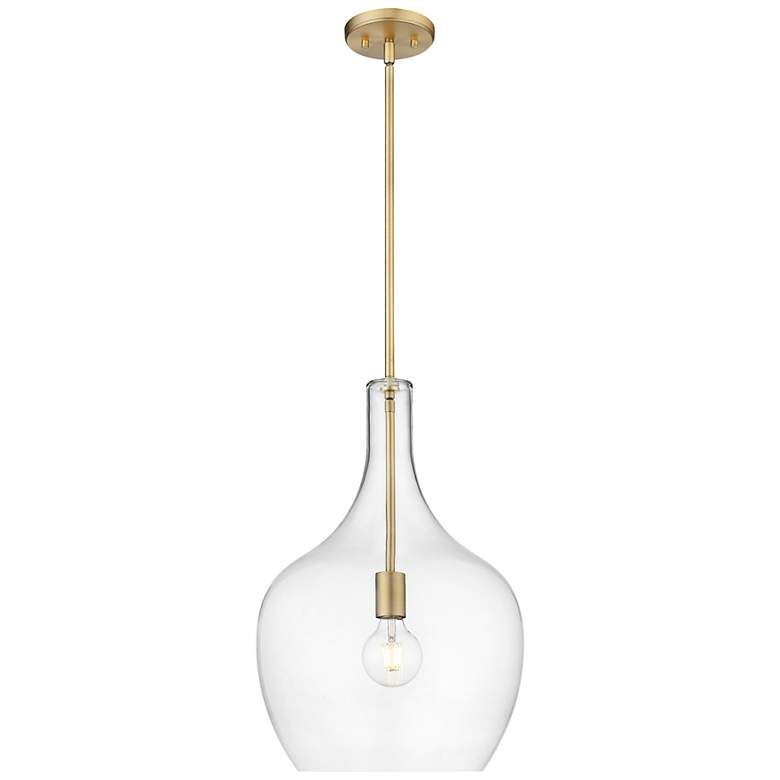 Image 1 Lamara 15" Wide Vintage Brass Pendant Light