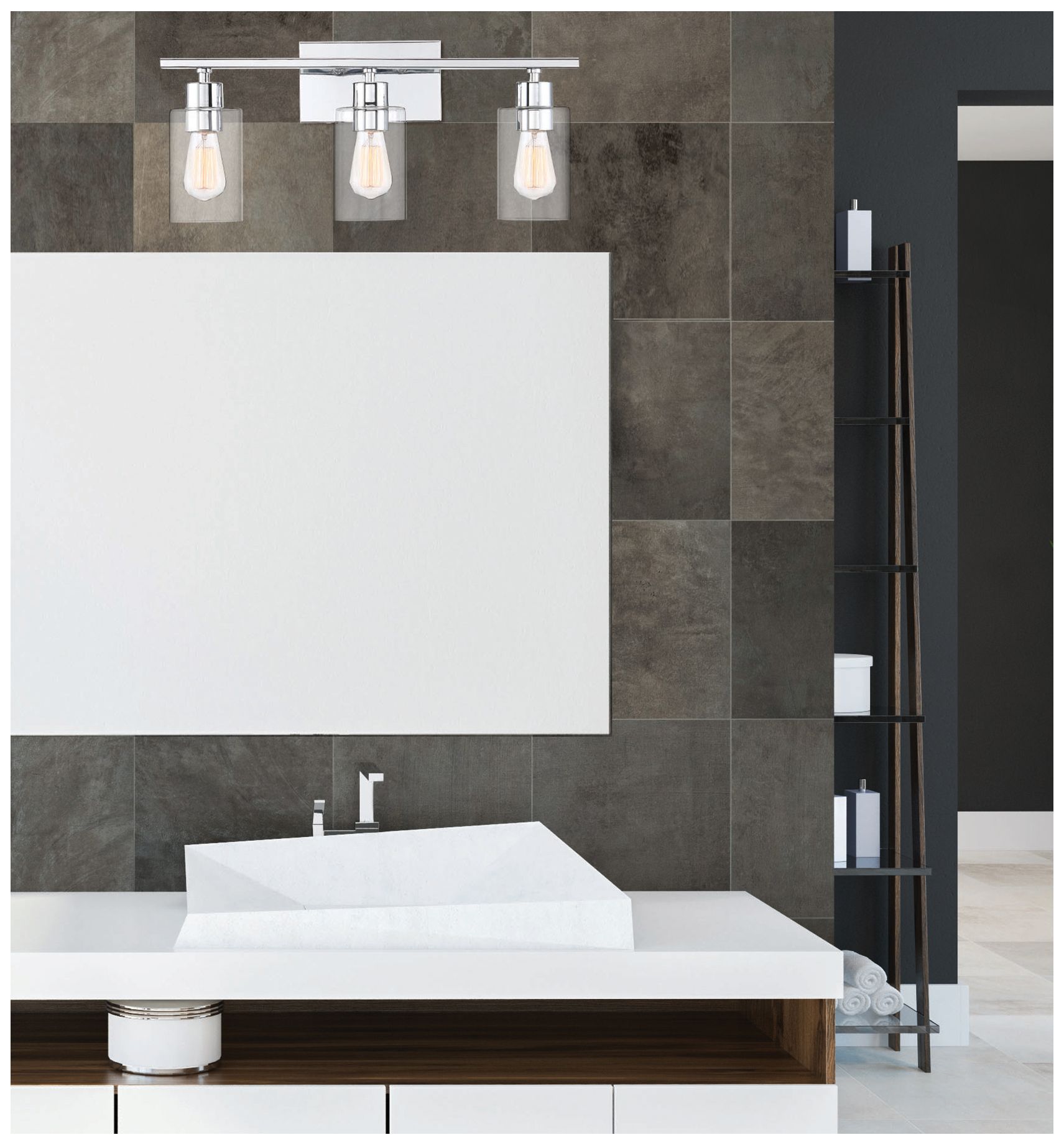 Lambert 3-Light Bathroom Vanity Light in Polished Chrome