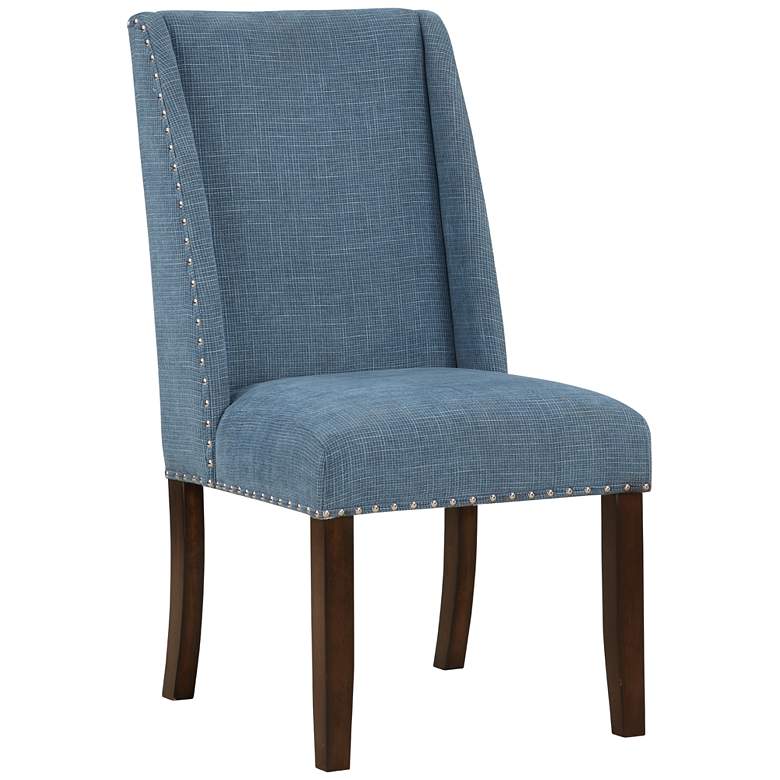 Image 3 Lambert Blue Fabric Accent Dining Chairs Set of 2 more views