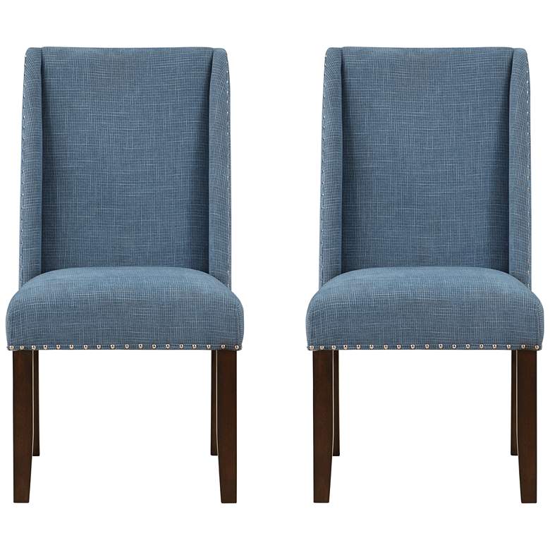 Image 6 Lambert Blue Fabric Accent Dining Chairs Set of 2 more views