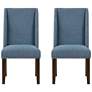 Lambert Blue Fabric Accent Dining Chairs Set of 2