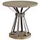 Lambert Concrete Top Weathered Acacia Wood Round End Table