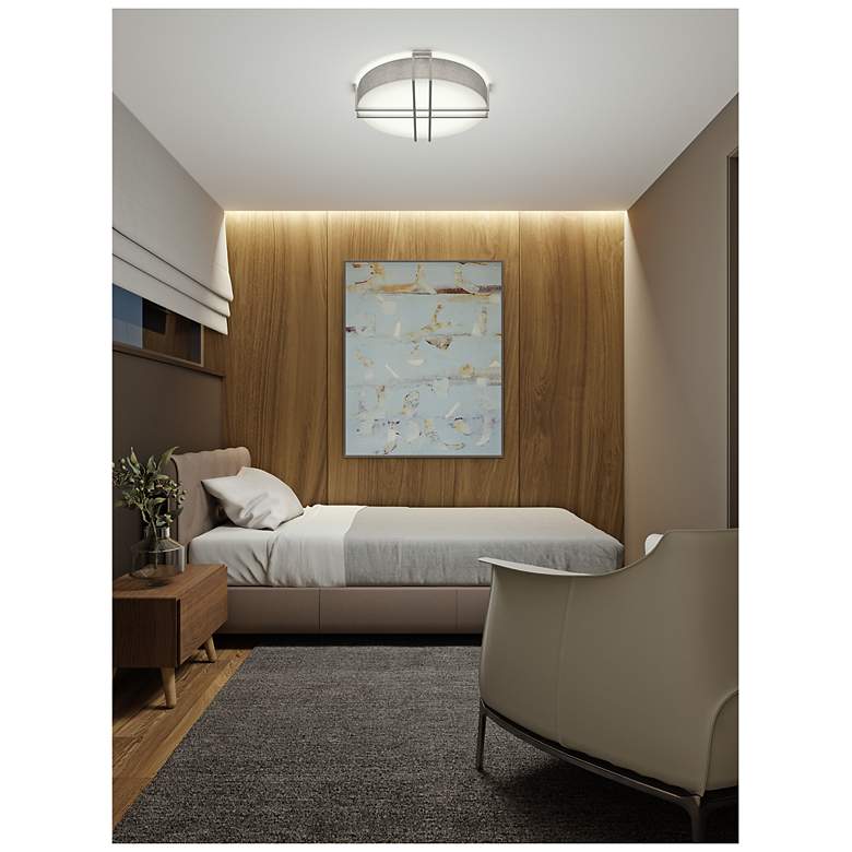 Image 3 Lambert - LED 16" - Flush Mount - Satin Nickel Finish - White Acrylic more views