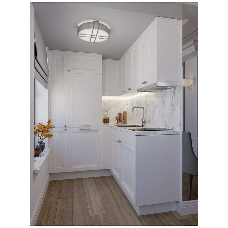 Image 4 Lambert - LED 16" - Flush Mount - Satin Nickel Finish - White Acrylic more views