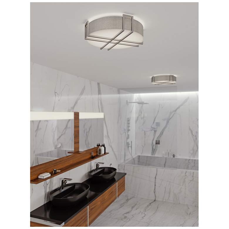 Image 5 Lambert - LED 16" - Flush Mount - Satin Nickel Finish - White Acrylic more views