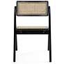 Lambinet Black Wood and Cane Folding Dining Chairs Set of 4 in scene
