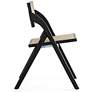 Lambinet Black Wood and Cane Folding Dining Chairs Set of 4 in scene