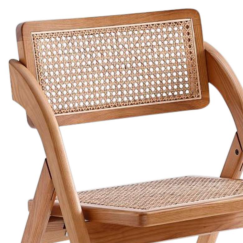 Image 3 Lambinet Nature Wood Cane Folding Dining Chairs Set of 4 more views