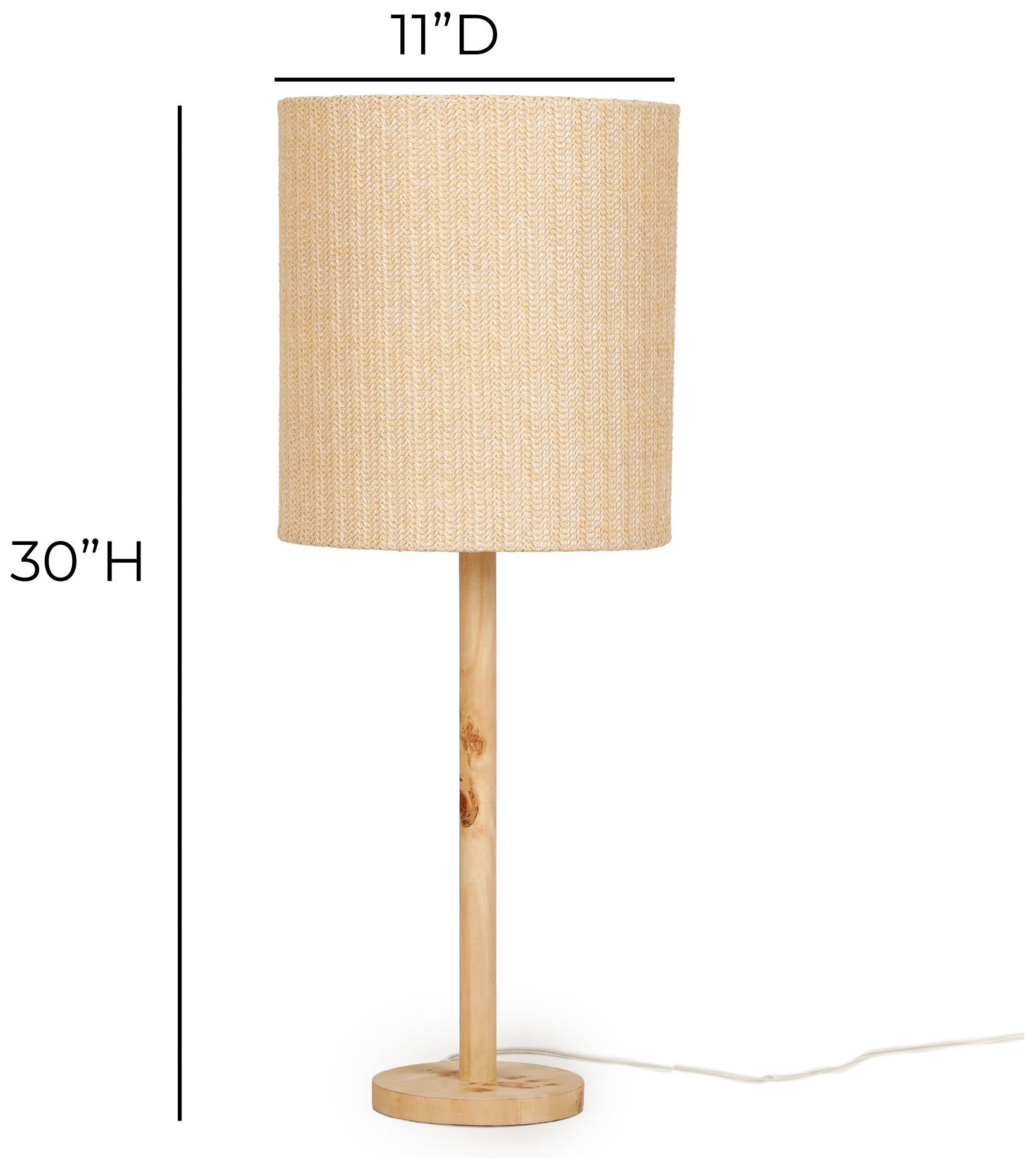 Image 6 Lamia Natural Burl and Raffia Designer Table Lamp more views