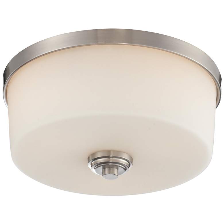 Image 1 Lamina 14" Wide Brushed Nickel Drum Ceiling Light