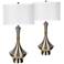 Lamode Brushed Nickel and Brass Table Lamps Set of 2