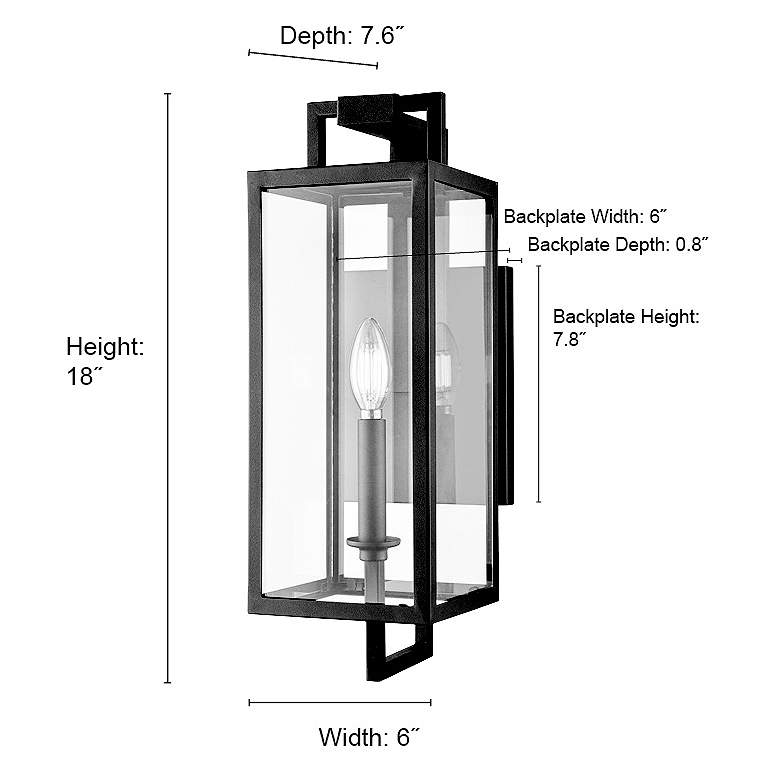 Image 7 Lamont 18" High Textured Black Outdoor Wall Light more views