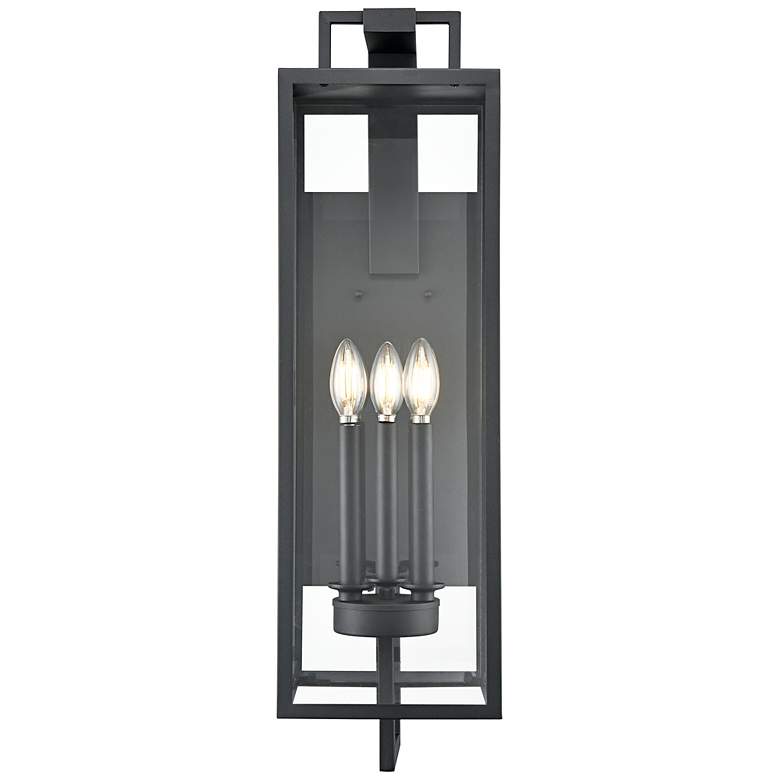 Image 1 Lamont 28 1/2"H Textured Black 3-Light Outdoor Wall Light