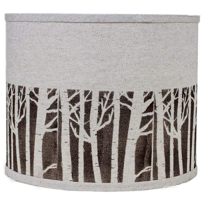 Image 1 Lamp shade, brown birch trees on natural