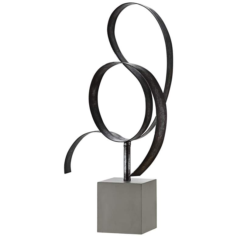 Image 1 Lan Free Form Blackened Silver 25 inch High Metal Sculpture