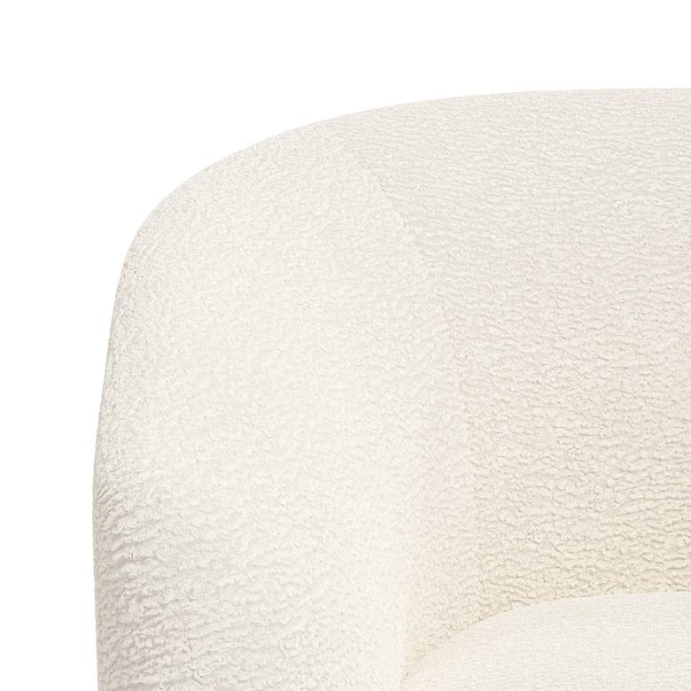 Image 2 Lana 32" Wide Faux White Sheepskin Fabric Swivel Accent Chair more views