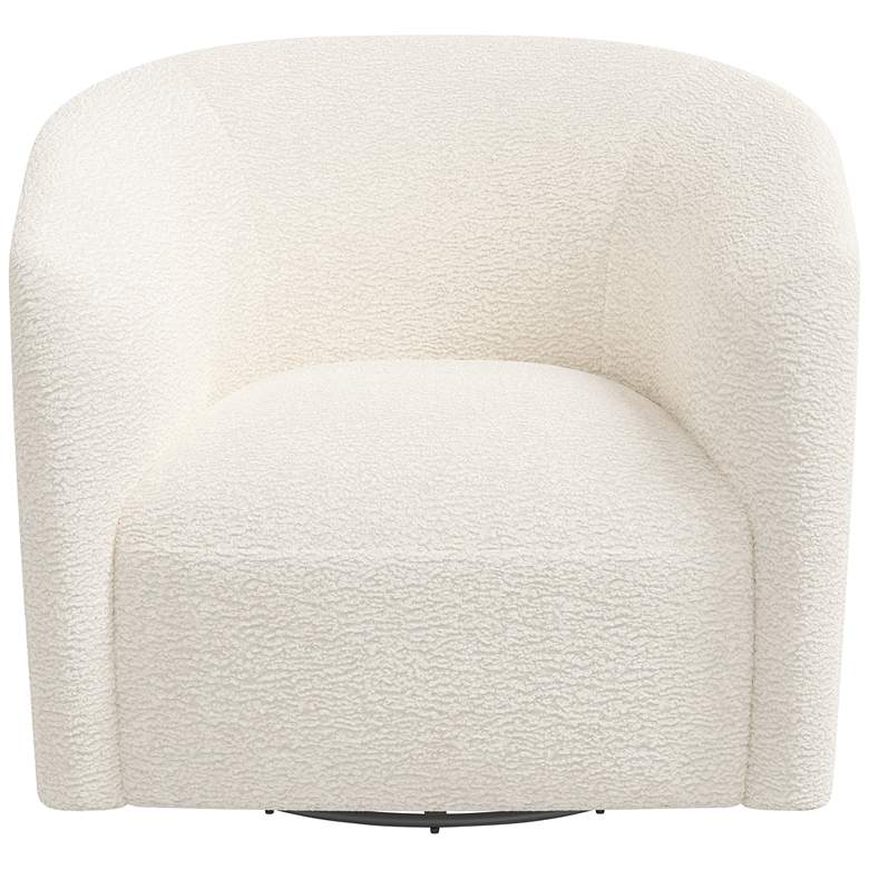 Image 4 Lana 32" Wide Faux White Sheepskin Fabric Swivel Accent Chair more views