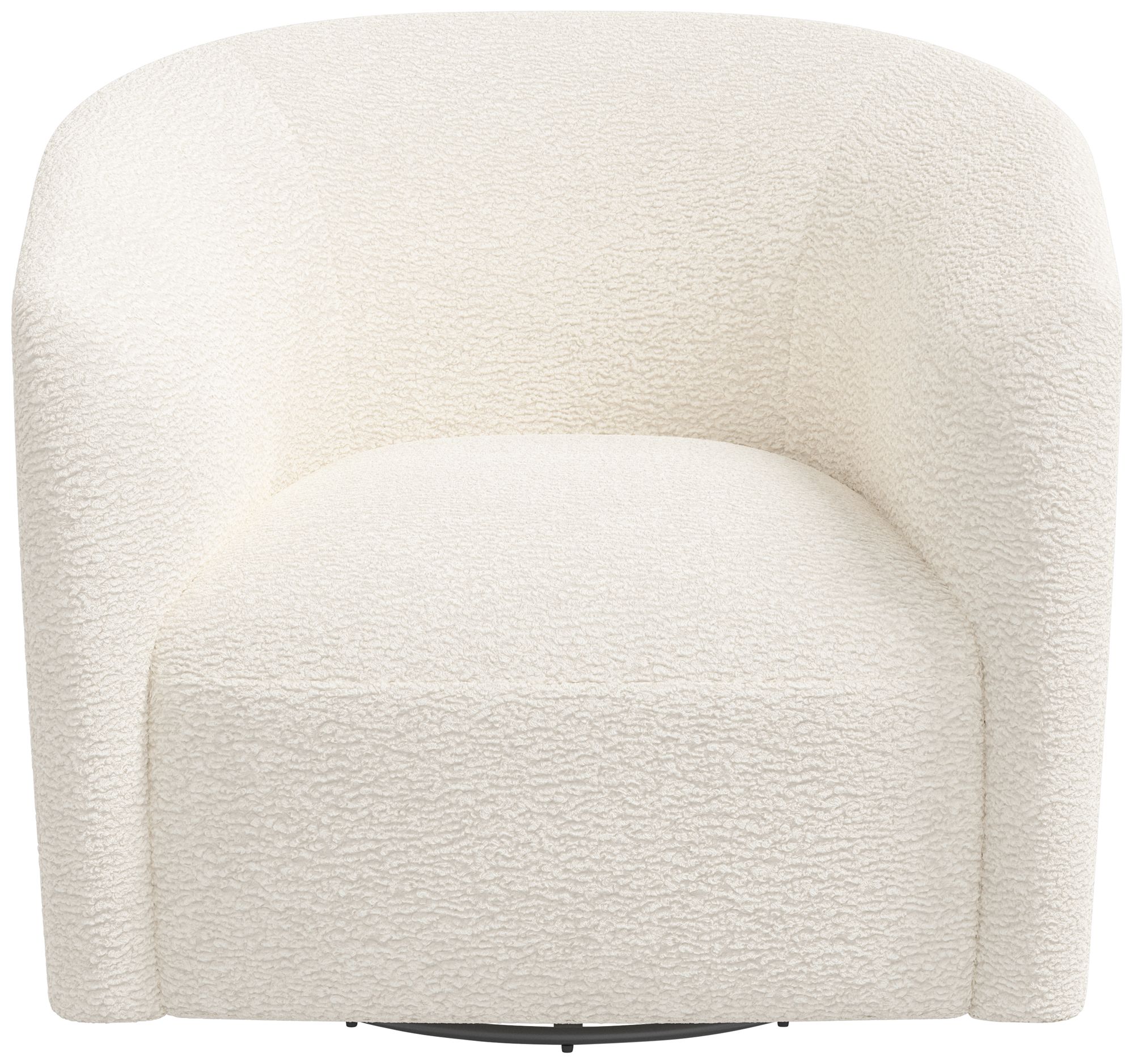 Image 4 Lana 32" Wide Faux White Sheepskin Fabric Swivel Accent Chair Made to Order more views