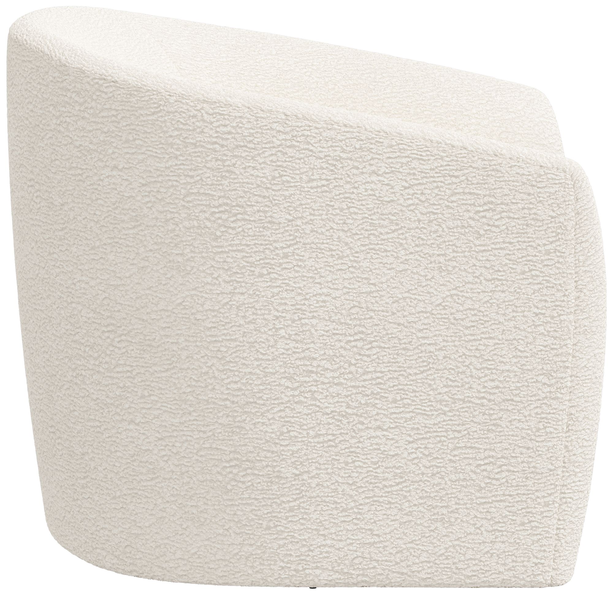 Lana 32" Wide Faux White Sheepskin Fabric Swivel Accent Chair Made to Order