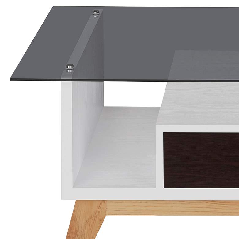Image 3 Lana 47 1/4" Wide Espresso and White 1-Drawer Coffee Table more views