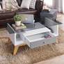 Lana 47 1/4" Wide Gray and White 1-Drawer Coffee Table