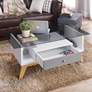 1_Lana 47 1/4" Wide Gray and White 1-Drawer Coffee Table