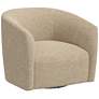 Lana Dolly Toast Fabric Swivel Accent Chair